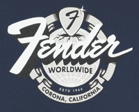 Fender World Wide Tee, Vintage Navy, XL Size T Shirt