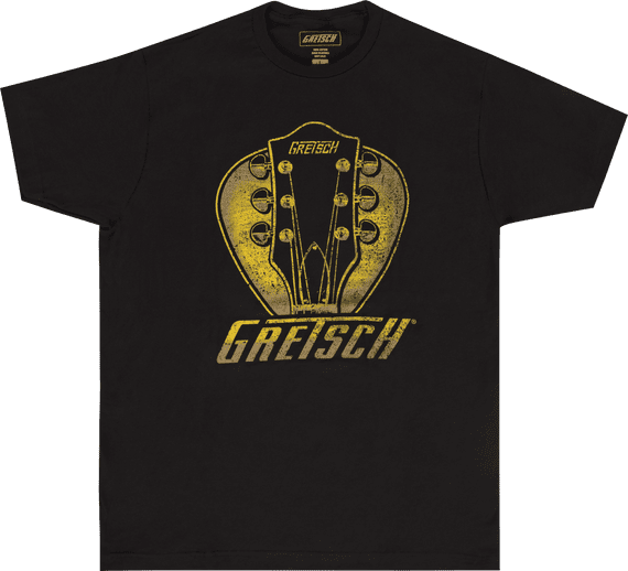 Gretsch Headstock Pick Graphic T-Shirt, Size Large, Black