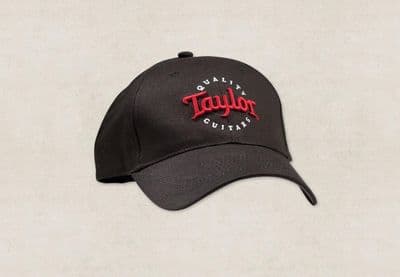Taylor Black Cap with Red and White Emblem