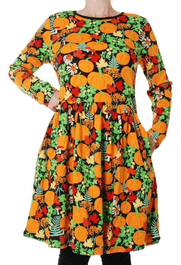 Duns Adult Black Autumn Garden Gather Dress