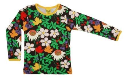 Duns Autumn Flowers Brown Long Sleeve Top