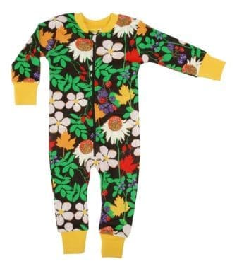 Duns Autumn Flowers Brown Zip Suit