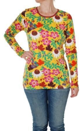 Duns Autumn Flowers Yellow Adult Long Sleeve Top