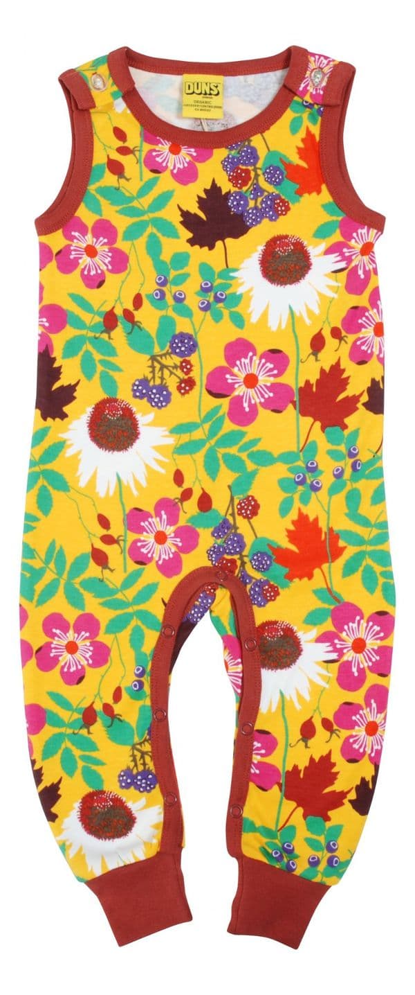 Duns Autumn Flowers Yellow Dungarees