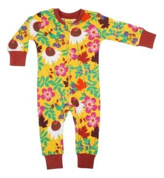 Duns Autumn Flowers Yellow Zip Suit
