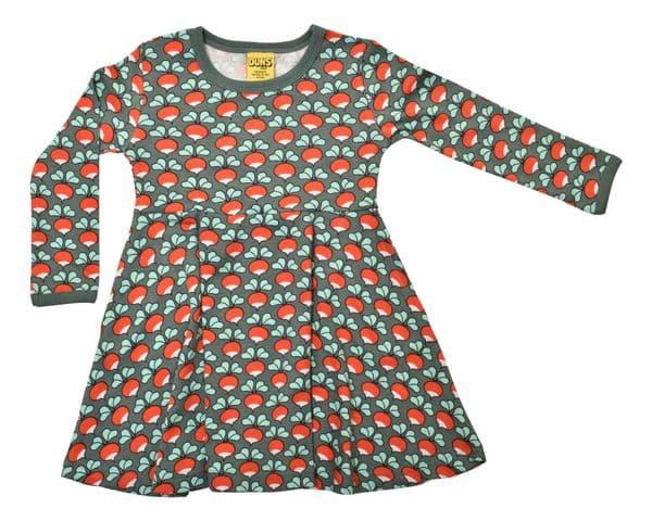 Duns Bistro Green Radish Long Sleeve Skater Dress