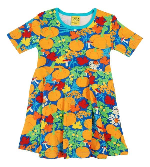 Duns Blue Autumn Garden Skater Dress