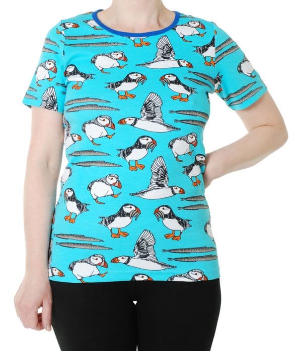 Duns Blue Puffin Adult Short Sleeve Top