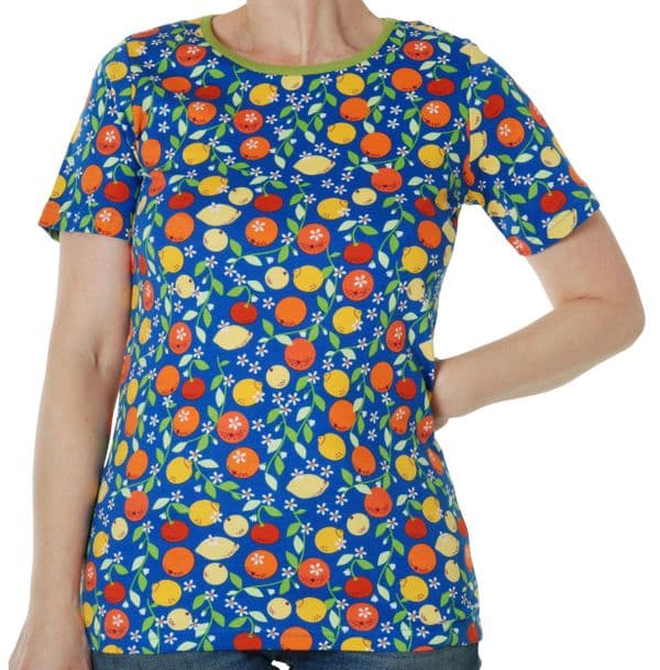 Duns Citrus Blue Adult Short Sleeve Top