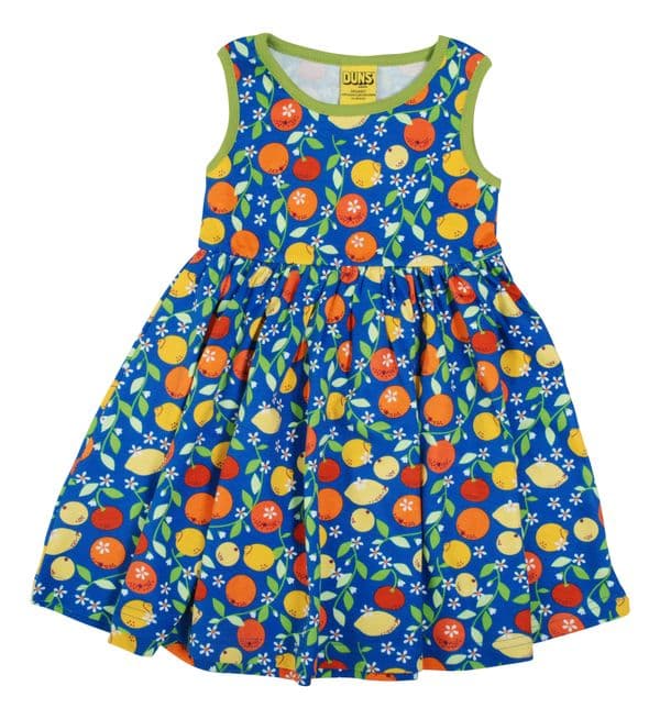 Duns Citrus Blue Sleeveless Gather Dress