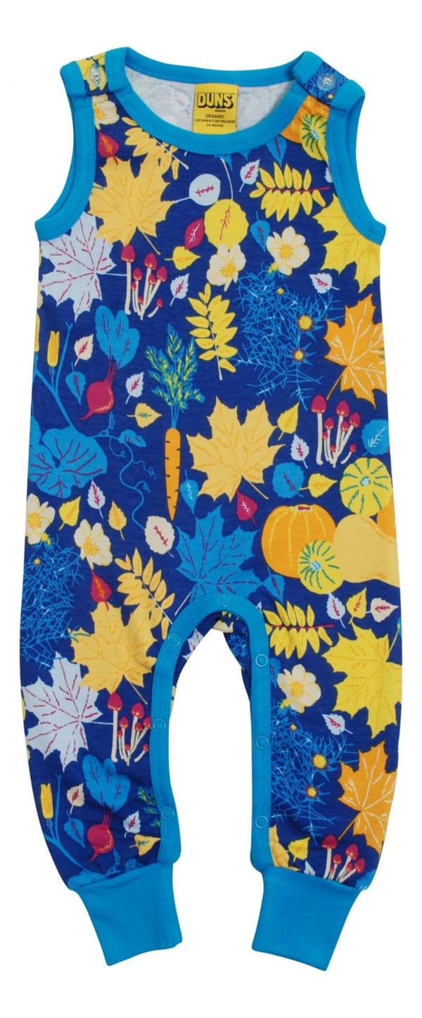 Duns Fall Flowers Blue Dungarees