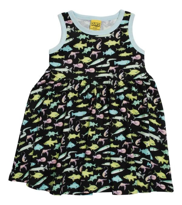 Duns Fish Black Sleeveless Gather Dress