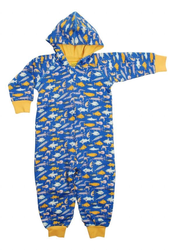 Duns Fish Blue Hooded Onesie