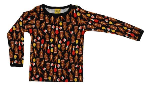 Duns Gingerbread Black Long Sleeve Top