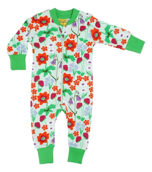 Duns Green Summer Flowers Zip Suit