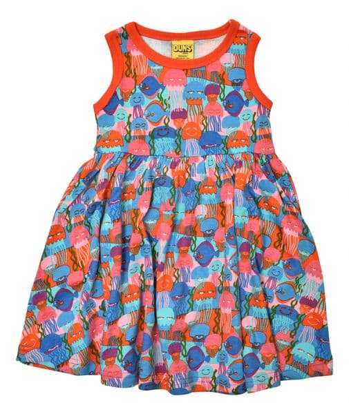 Duns Jellyfish Red/Blue Gather Dress
