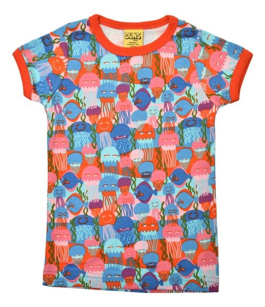 Duns Jellyfish Red/Blue Short Sleeve Top