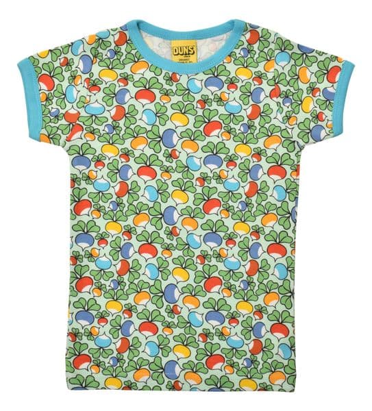 Duns Jumbled Radish Blue Short Sleeve Top