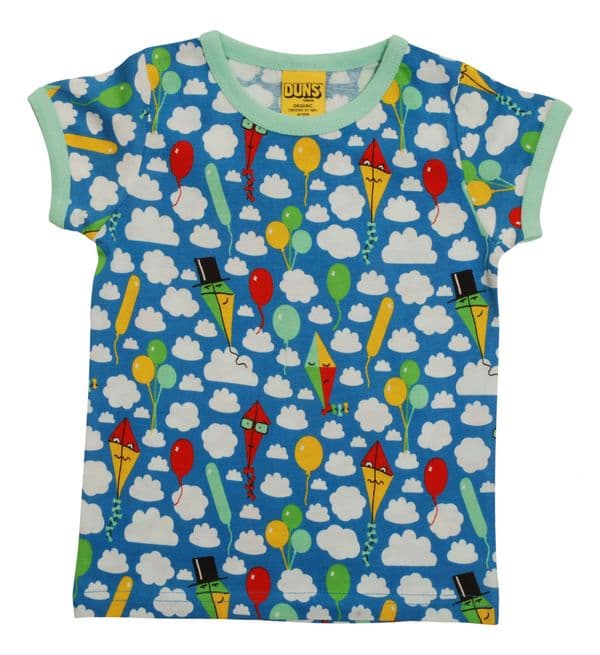 Duns Kites & Clouds Blue Short Sleeve Top