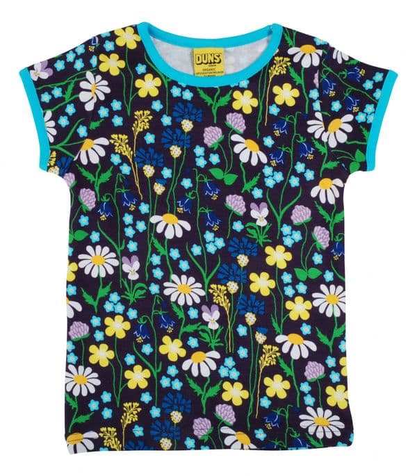 Duns Midsummer Flowers Purple Short Sleeve Top