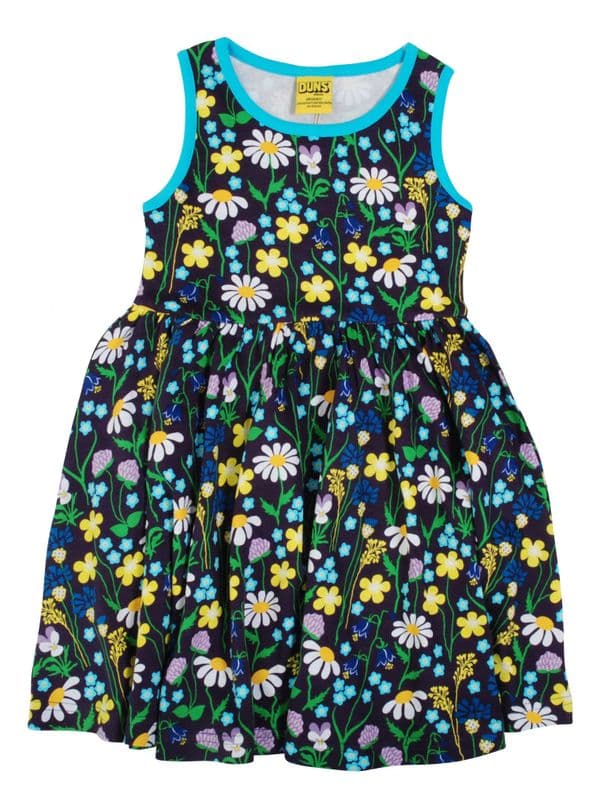 Duns Midsummer Flowers Purple Sleeveless Gather Dress