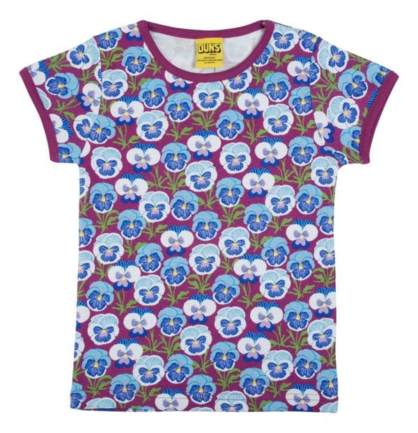 Duns Pansy Hyacinth Violet Short Sleeve Top