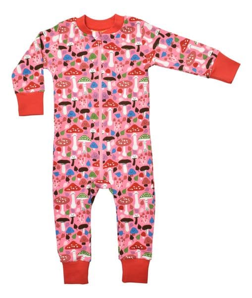Duns Pink Mushrooms Zip Suit