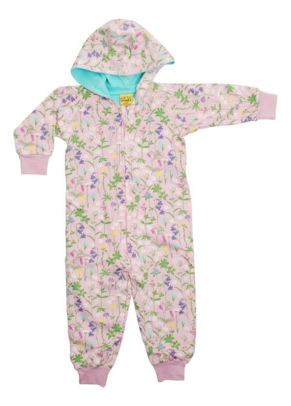 Duns Wild Flowers Pink Hooded Onesie