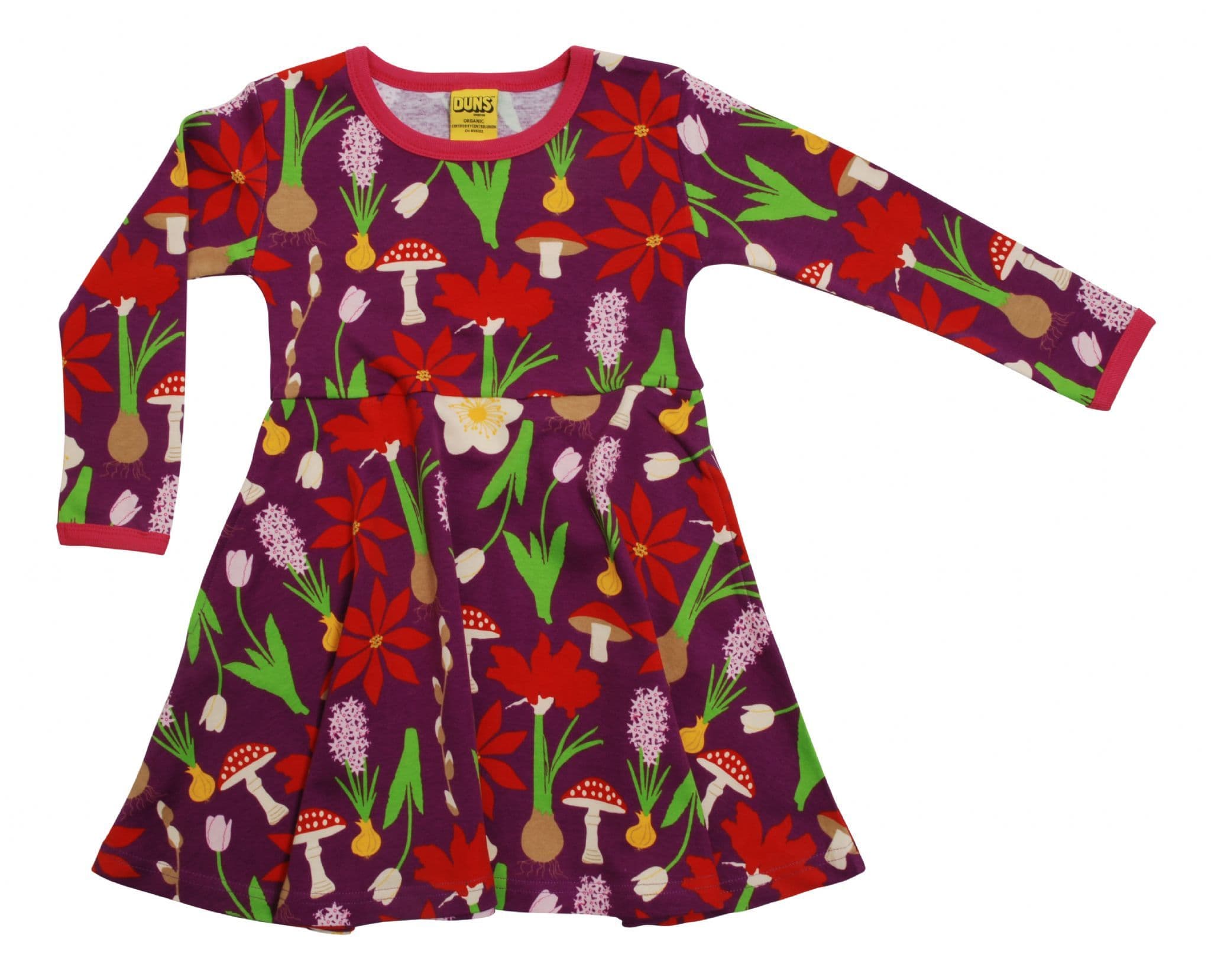 Duns Winter Flowers Long Sleeve Skater Dress