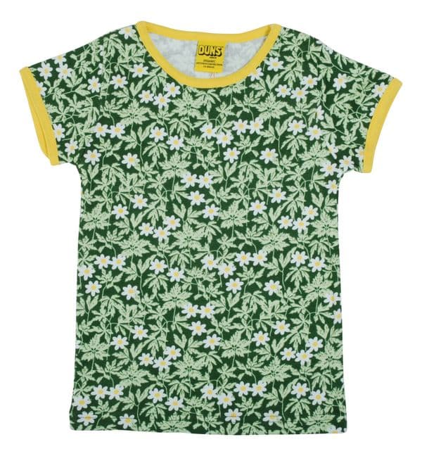 Duns Wood Anemone Green Short Sleeve Top