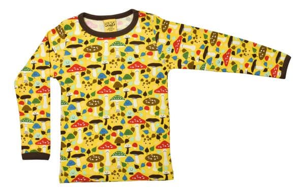 Duns Yellow Mushrooms Long Sleeve Top