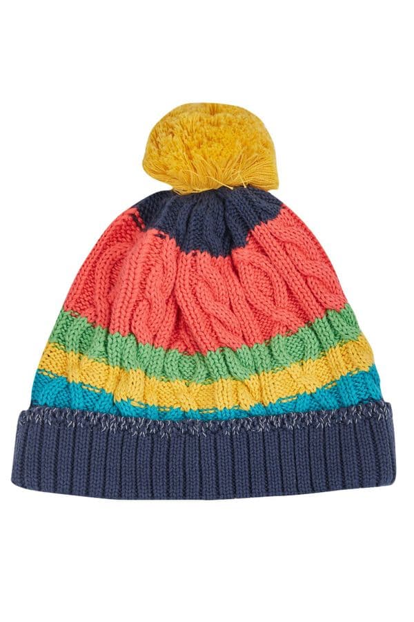 Frugi Aqua Watermelon Cable Knit Bobble Hat