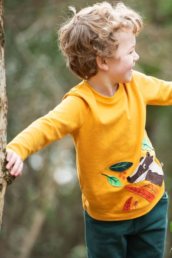 Frugi Badger Adventure Applique Top