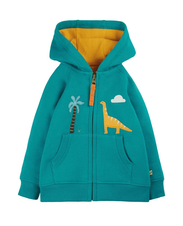 Frugi Blue Dino Hayle Hoody
