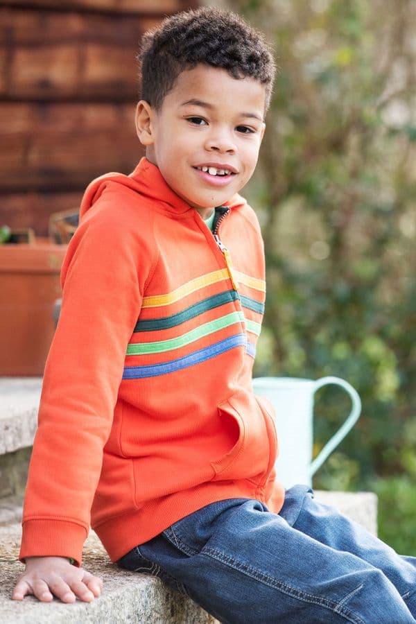 Frugi Bonfire Stripe Hayle Hoody
