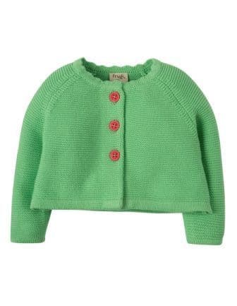 Frugi Carrie Knitted Cardigan Soft Green