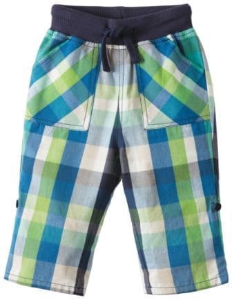 Frugi Check Roll Up Trousers Jungle Green Check
