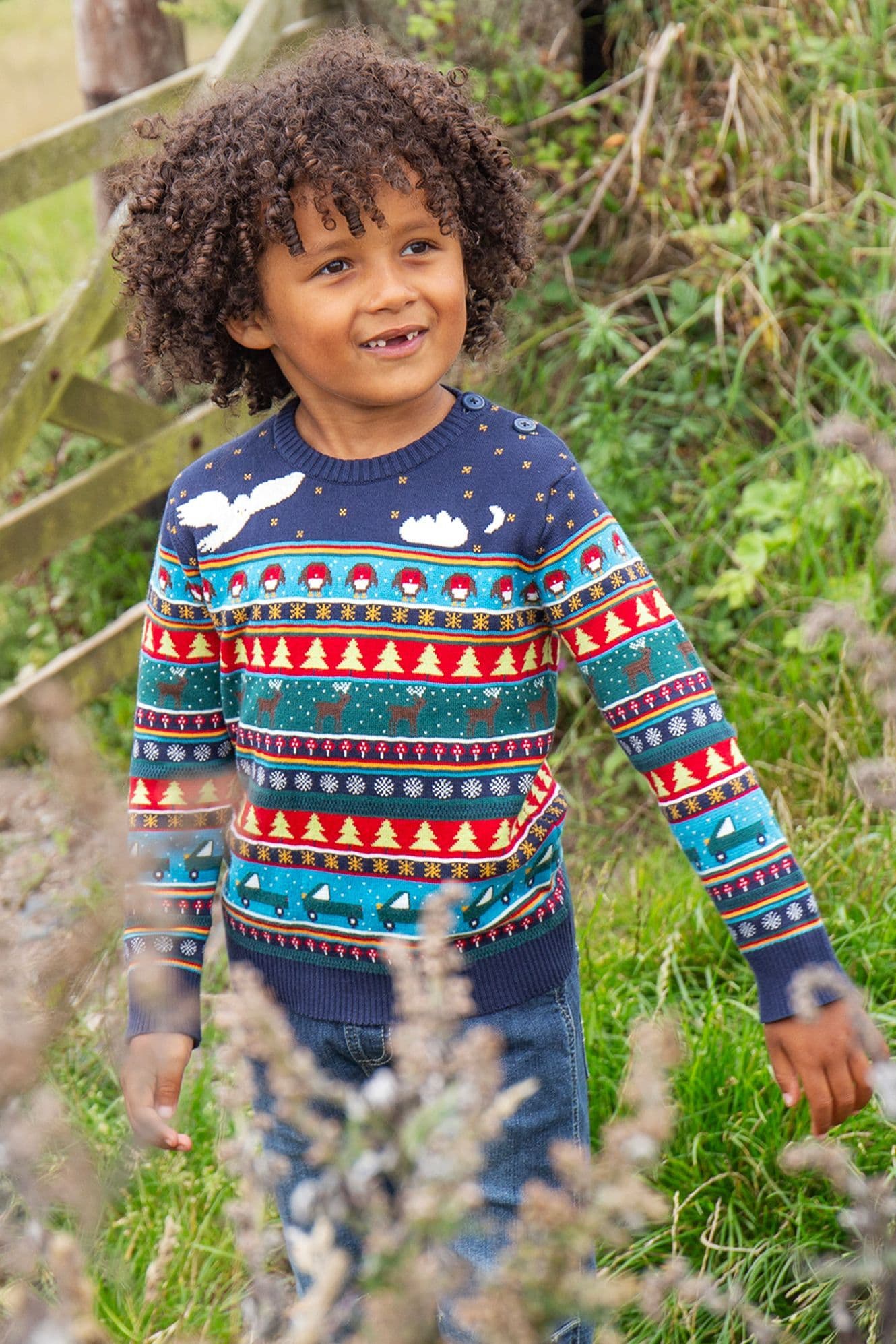Frugi Christmas Woodland Fairisle Jumper
