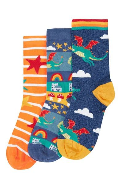 Frugi Dragon Skies Rock my Socks 3 pack