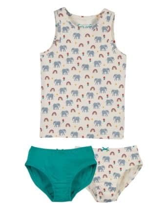 Frugi Elephants Briefs & Vest set