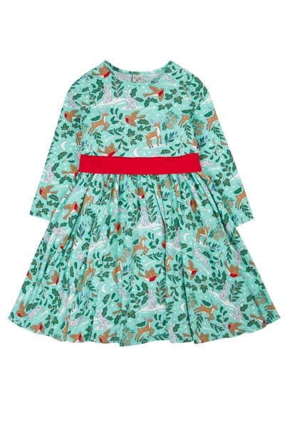 Frugi Festive Forest Party Skater Dress