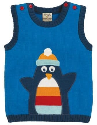 Frugi Hank Knitted Tank Top Penguin