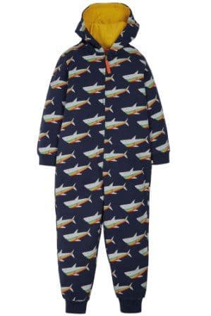 Frugi Indigo Rainbow Sharks Big Snuggle Suit