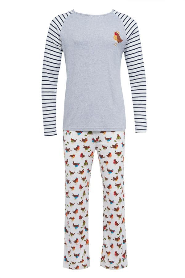 Frugi Indigo Stripe Robins Comet Pyjamas