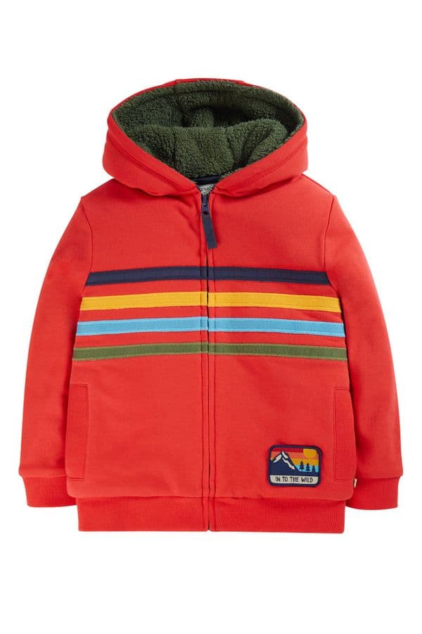 Frugi Indigo Stripe Ted Fleece Lined Hoody
