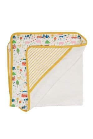 Frugi Life at the Farm Little Hug Hooded Blanket
