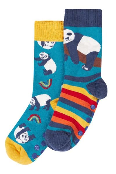 Frugi Panda  Great Grippy Socks 2 pack