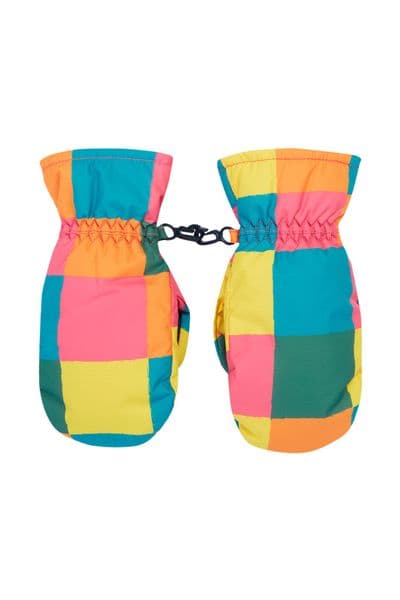 Frugi Rainbow Check Snow and Ski Mittens