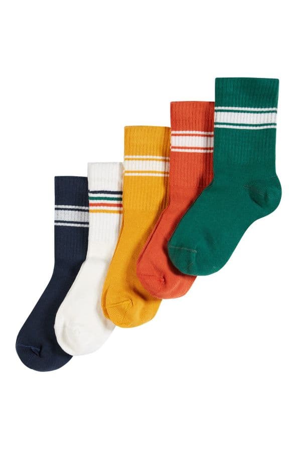 Frugi Rainbow Reed Rib Socks 5 pack