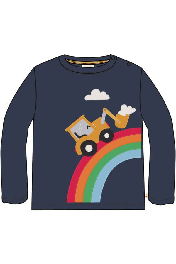 Frugi Rainbow Tractor Adventure Applique Top